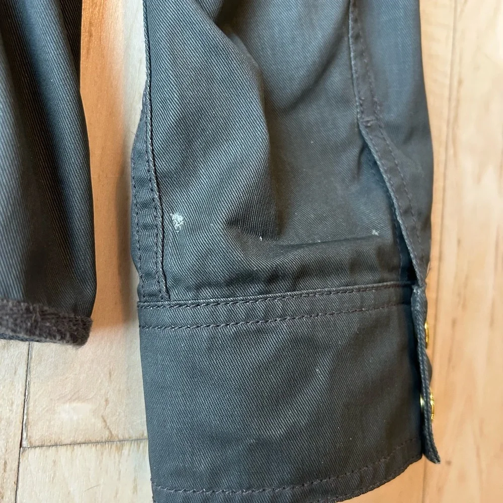 J. Crew Women’s Resin Coated Cotton Twill Jacket in Mossy Brown Size Medium